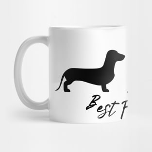 Best Friends Dachshund and Cat Black Silhouette Mug